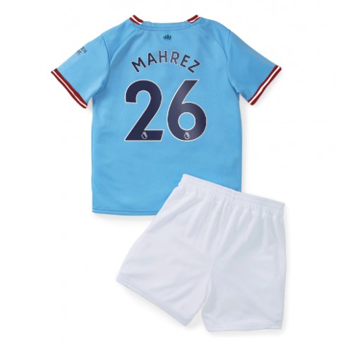 Dres Manchester City Riyad Mahrez #26 Domaci za djecu 2022-23 Kratak Rukav (+ kratke hlače)